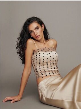 Reformation Amber Top Champagne - Size 12